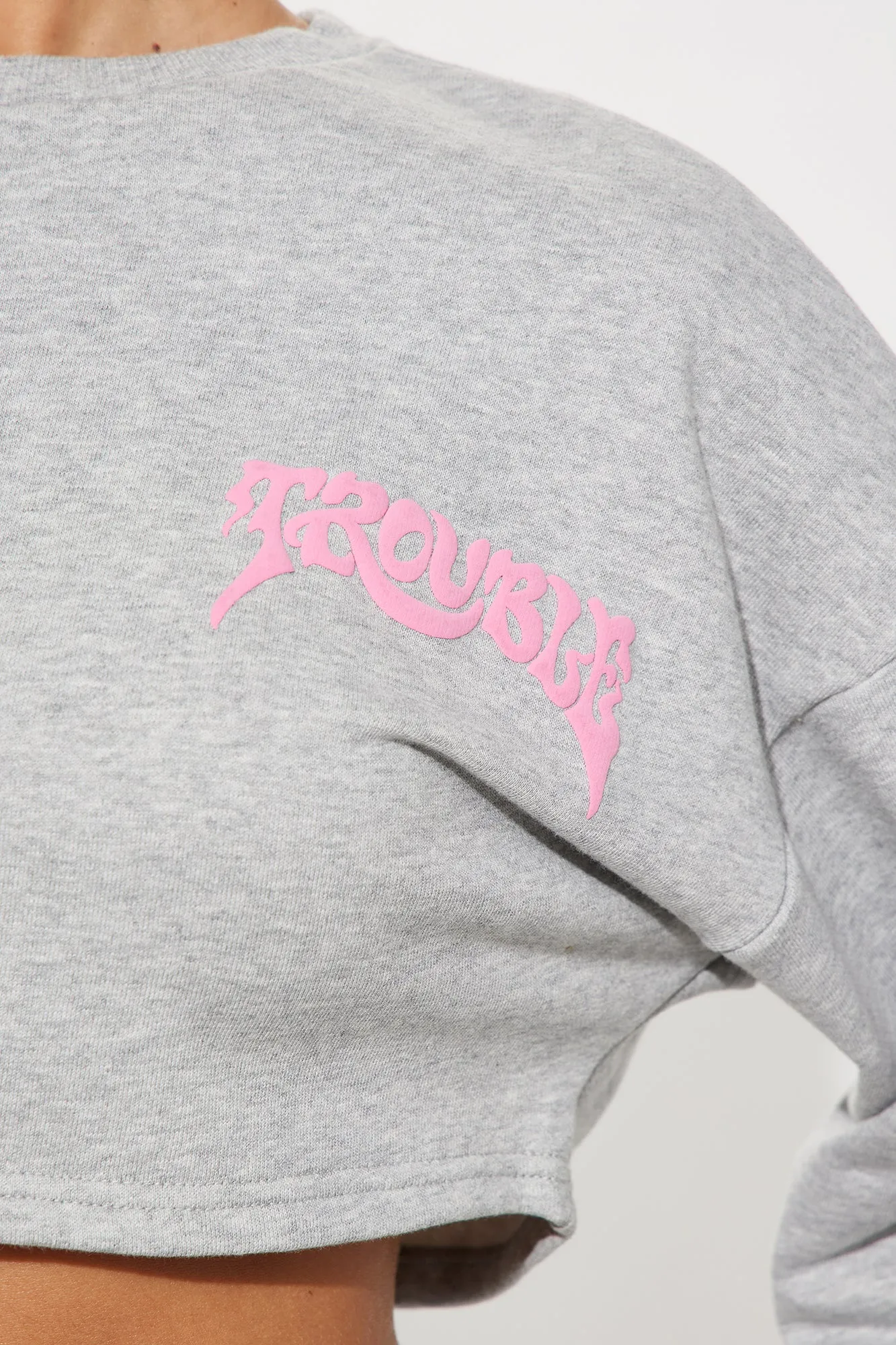 Trouble Maker French Terry Pant Set - Heather Grey sold by Fashion Nova product image thumbnail 4