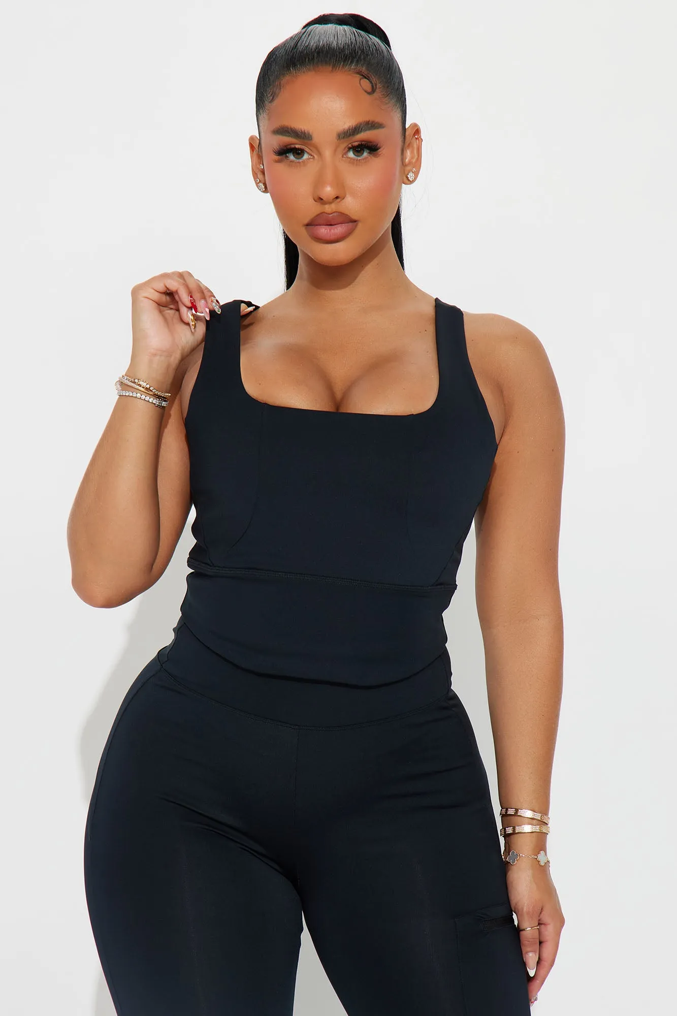 Miles Ahead Elevate Active Top - Black sold by Fashion Nova