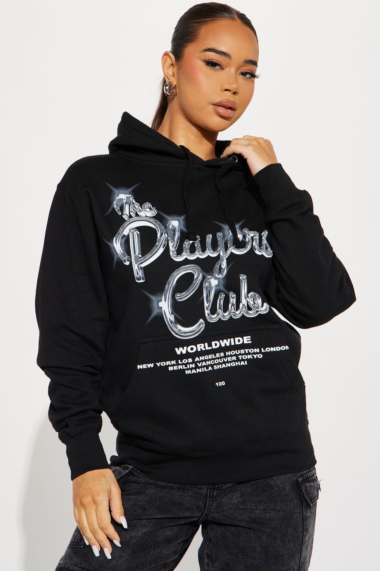 The Players Club Graphic Hoodie - Black sold by Fashion Nova