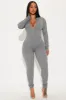 Chloe Seamless Jumpsuit - Charcoal sold by Fashion Nova