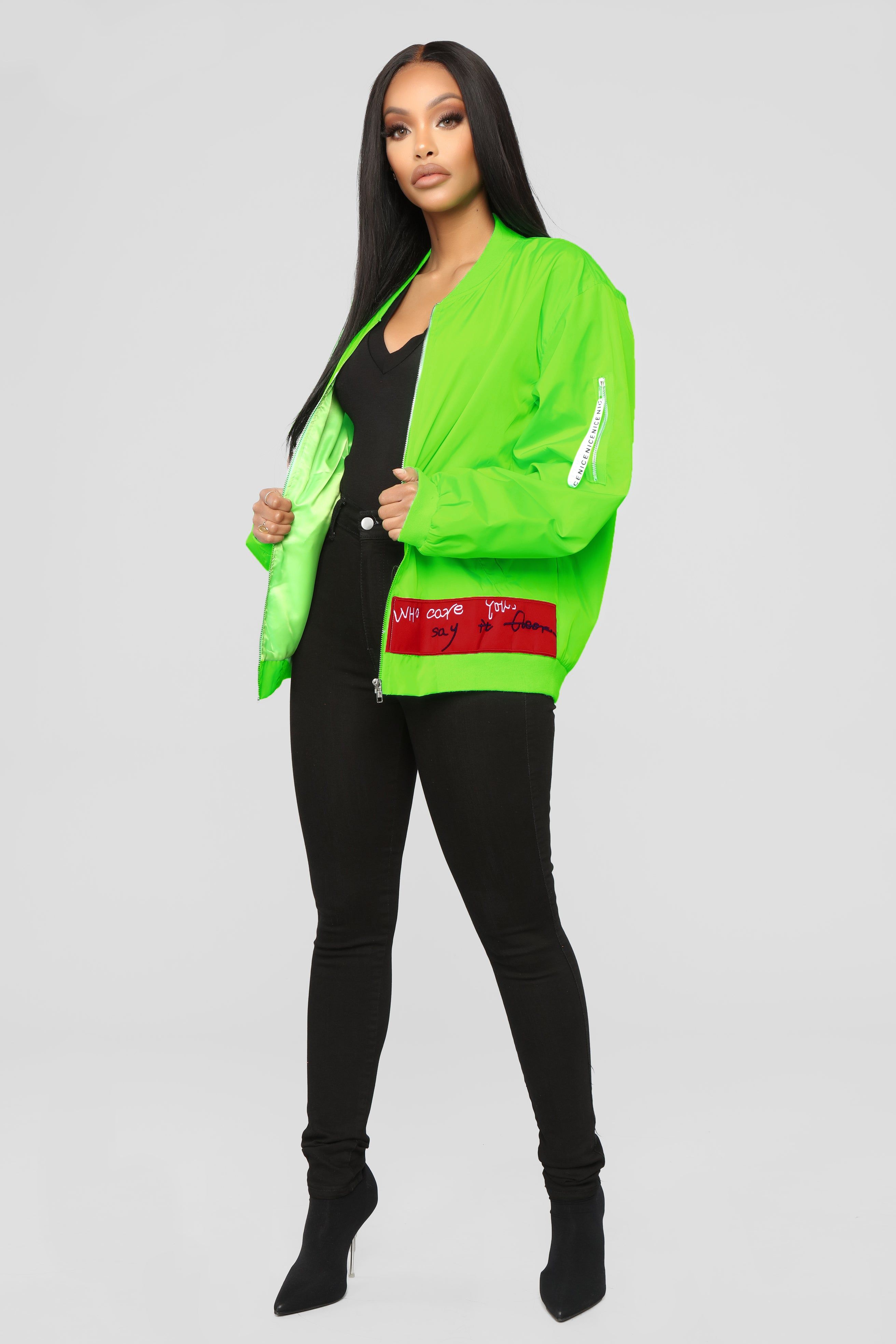 Freak Show Bomber Jacket - NeonGreen sold by Fashion Nova product image thumbnail 2
