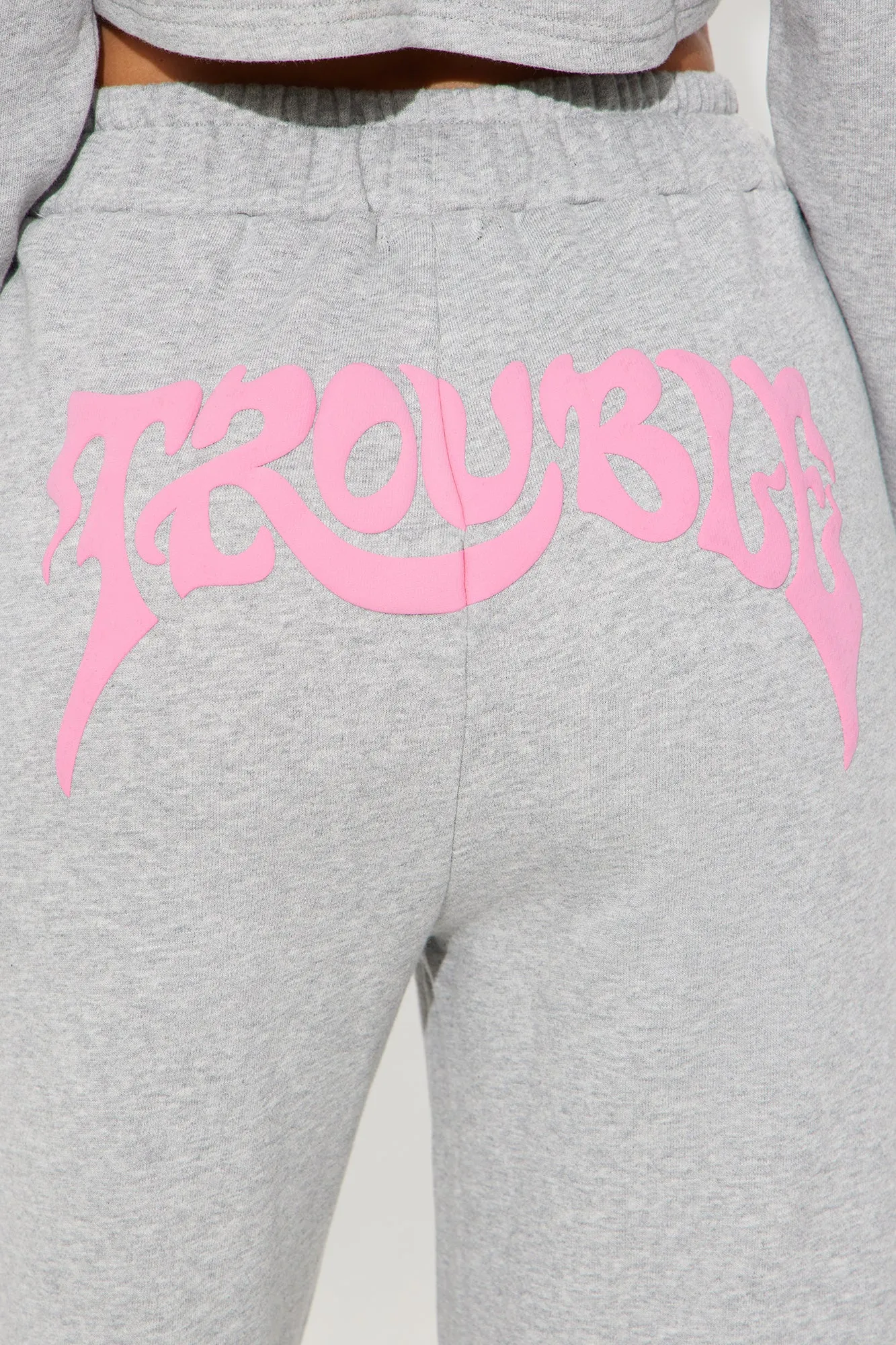 Trouble Maker French Terry Pant Set - Heather Grey sold by Fashion Nova product image thumbnail 5