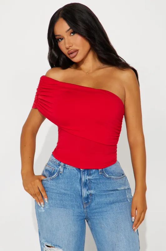 Kaya Off Shoulder Top - Red sold by Fashion Nova