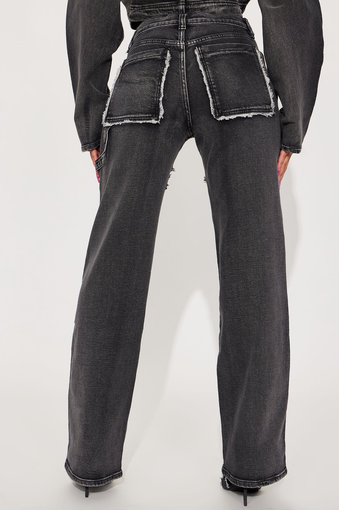 High Alert Low Stretch Straight Leg Utility Jeans - Black Wash sold by Fashion Nova product image thumbnail 3