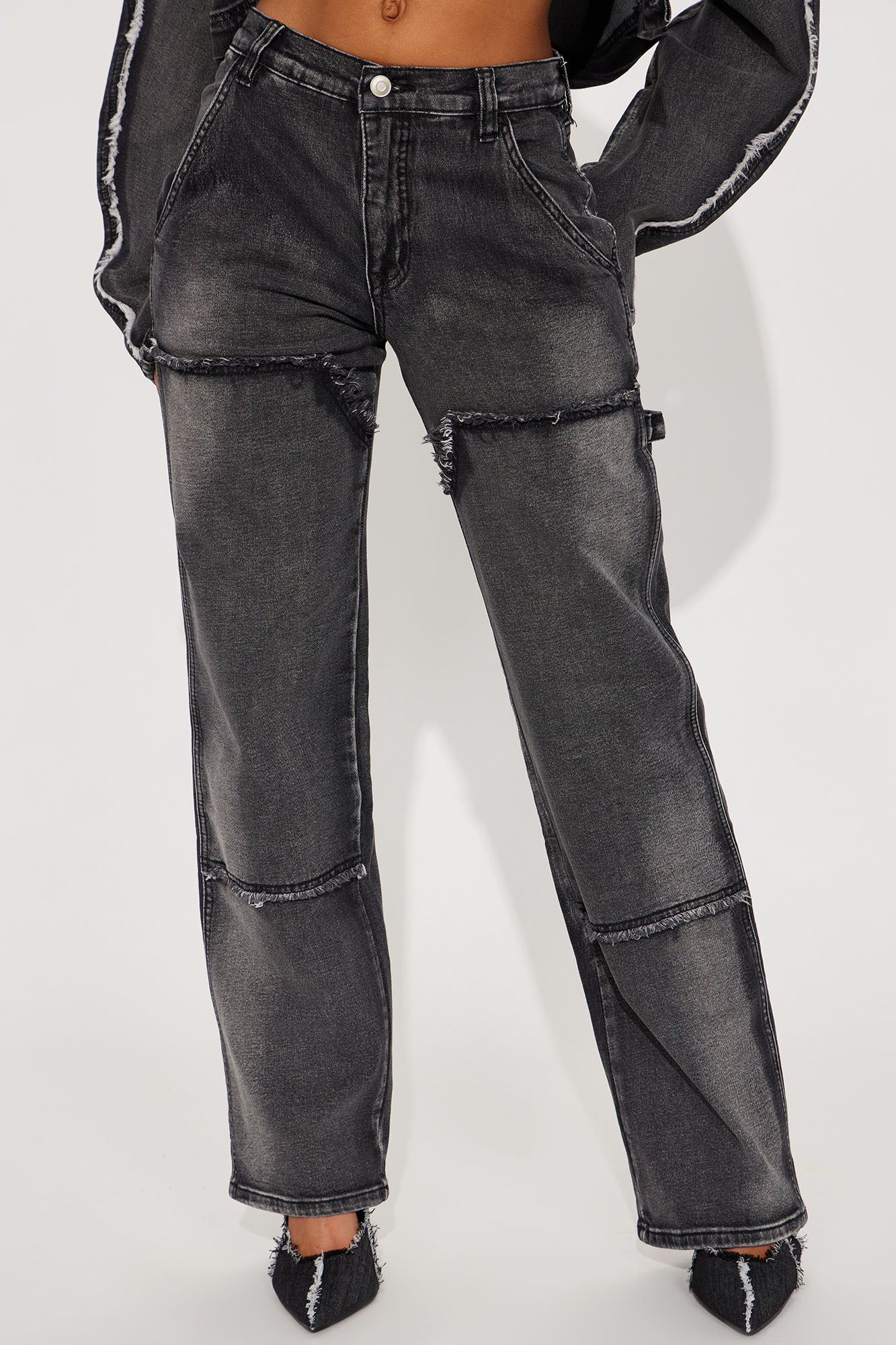 High Alert Low Stretch Straight Leg Utility Jeans - Black Wash sold by Fashion Nova product image thumbnail 2