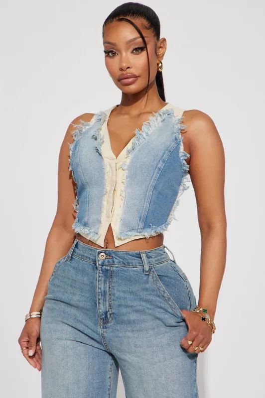 Right Time Vest Top - Cream/combo sold by Fashion Nova