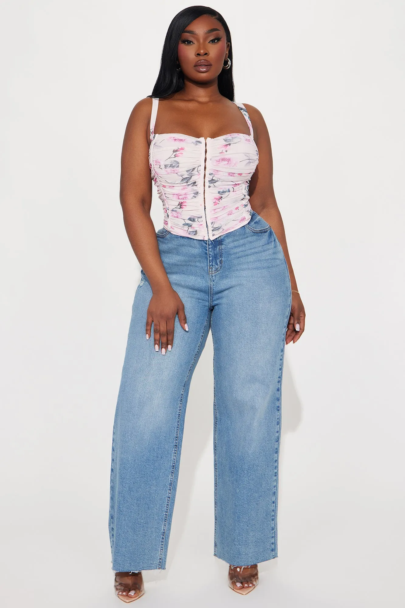 Sent From Heaven Floral Corset Top - Pink/combo sold by Fashion Nova product image thumbnail 5