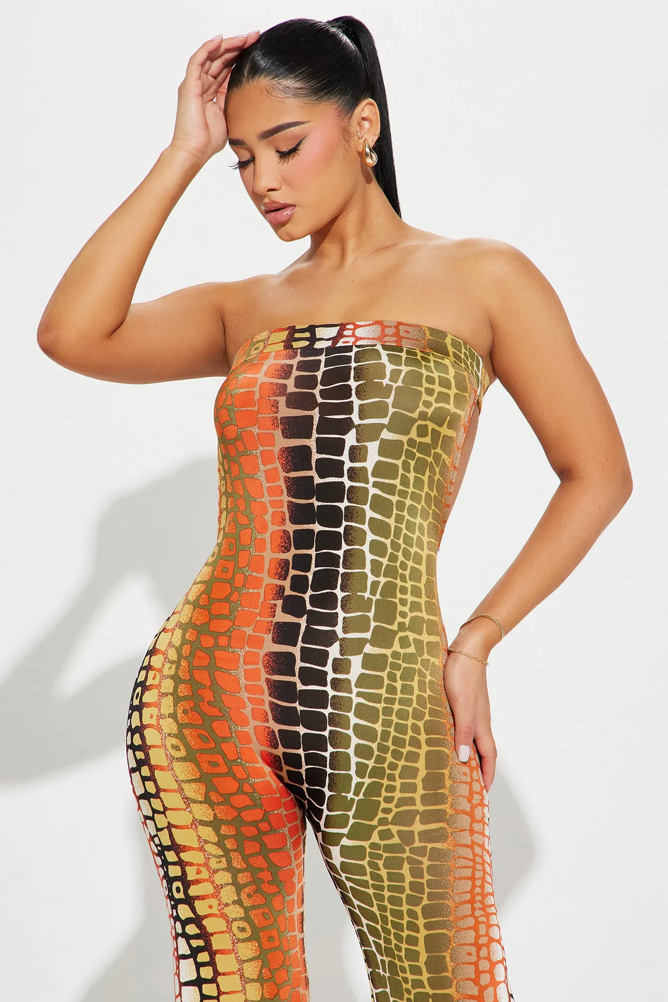 Spotted Me Tube Jumpsuit - Olive/combo sold by Fashion Nova product image thumbnail 2