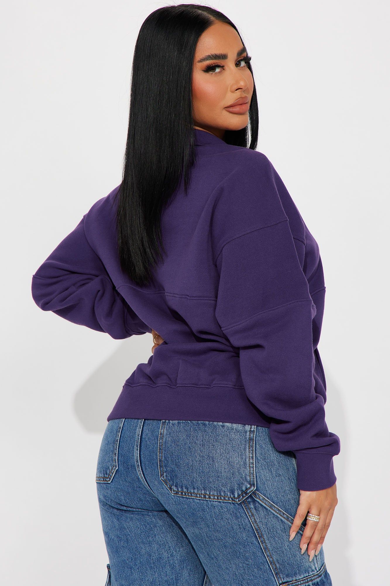 Amelia Half Zip Pull Over - Purple sold by Fashion Nova product image thumbnail 3