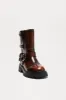 Motor Club Biker Boots - Brown/combo sold by Fashion Nova