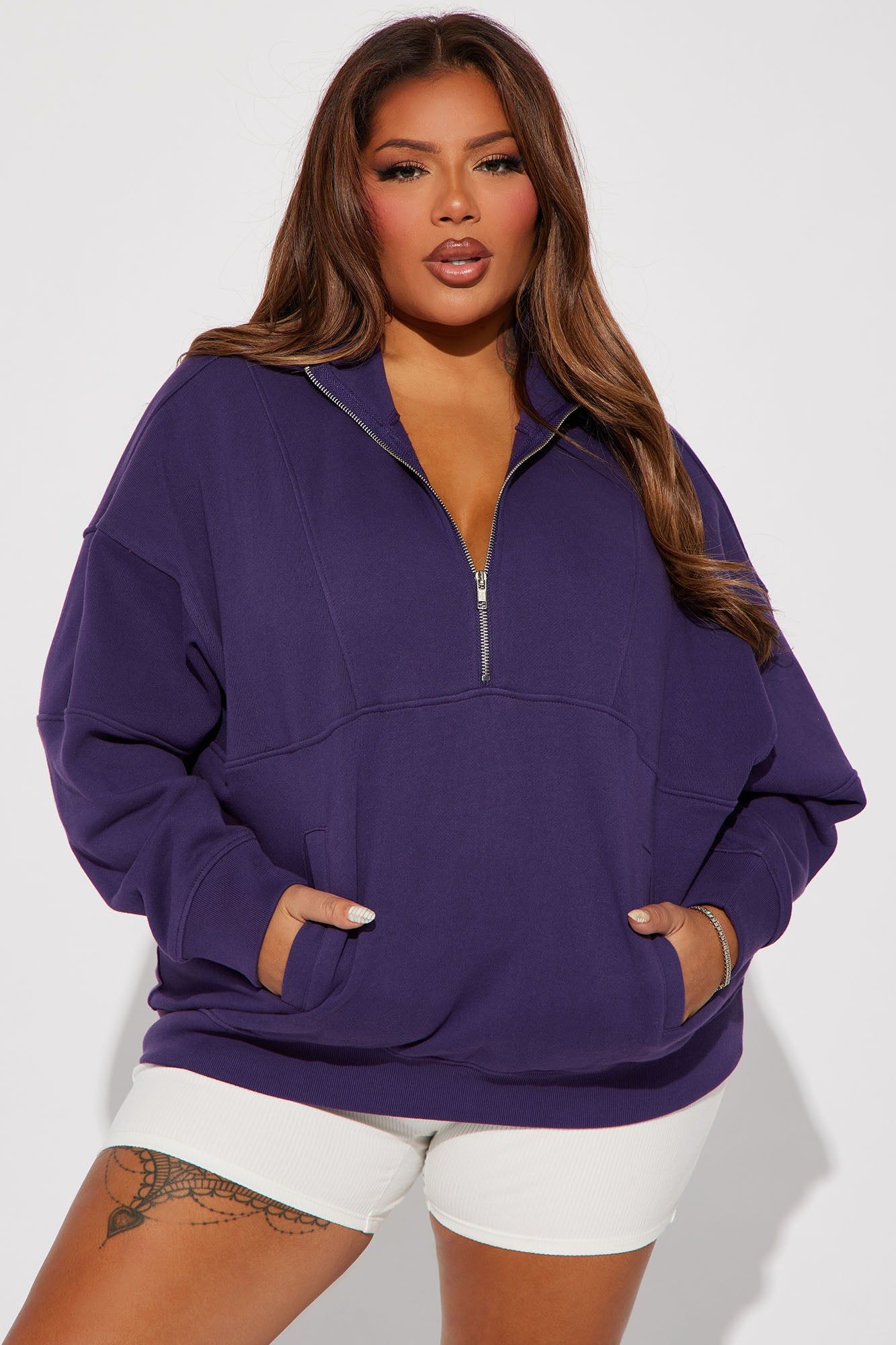 Amelia Half Zip Pull Over - Purple sold by Fashion Nova product image thumbnail 4