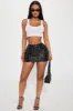Move Like This Faux Leather Micro Mini Skirt - Black sold by Fashion Nova