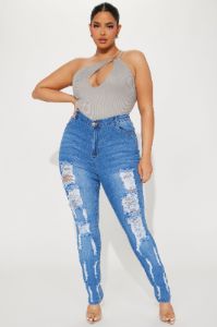 Nancy One Shoulder Bodysuit - Slate Grey sold by Fashion Nova