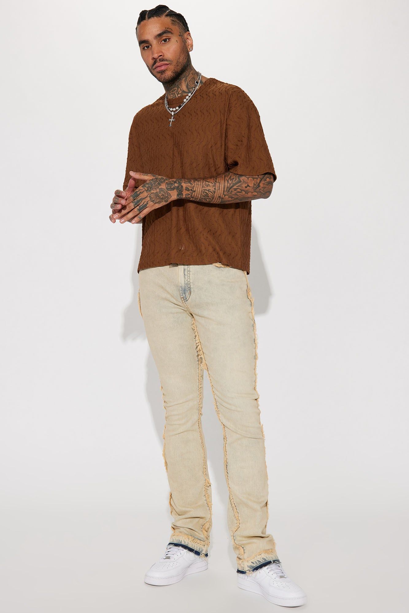 It's Up To You Stacked Skinny Flare Jeans - Vintage Blue Wash sold by Fashion Nova product image thumbnail 3