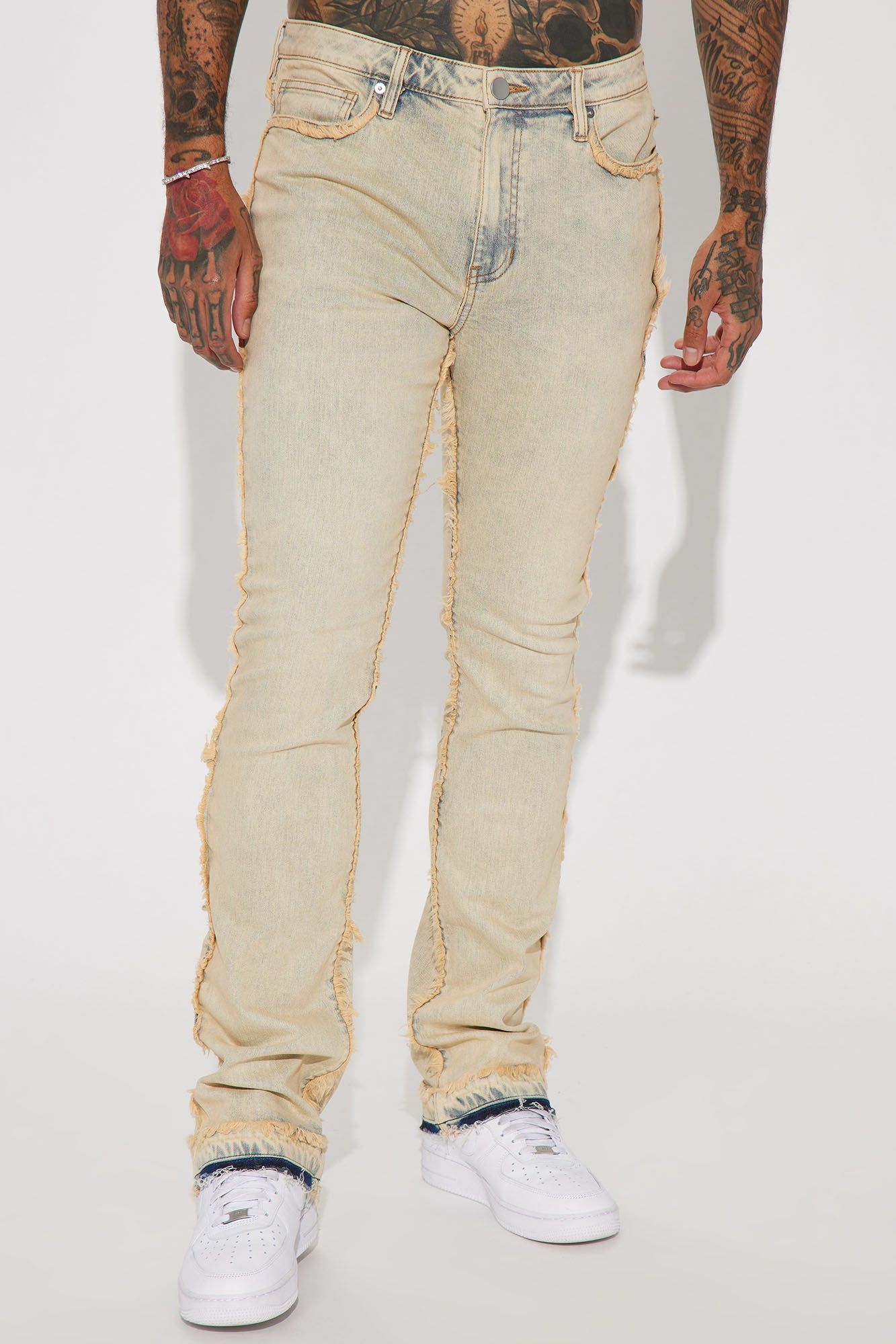 It's Up To You Stacked Skinny Flare Jeans - Vintage Blue Wash sold by Fashion Nova product image thumbnail 4