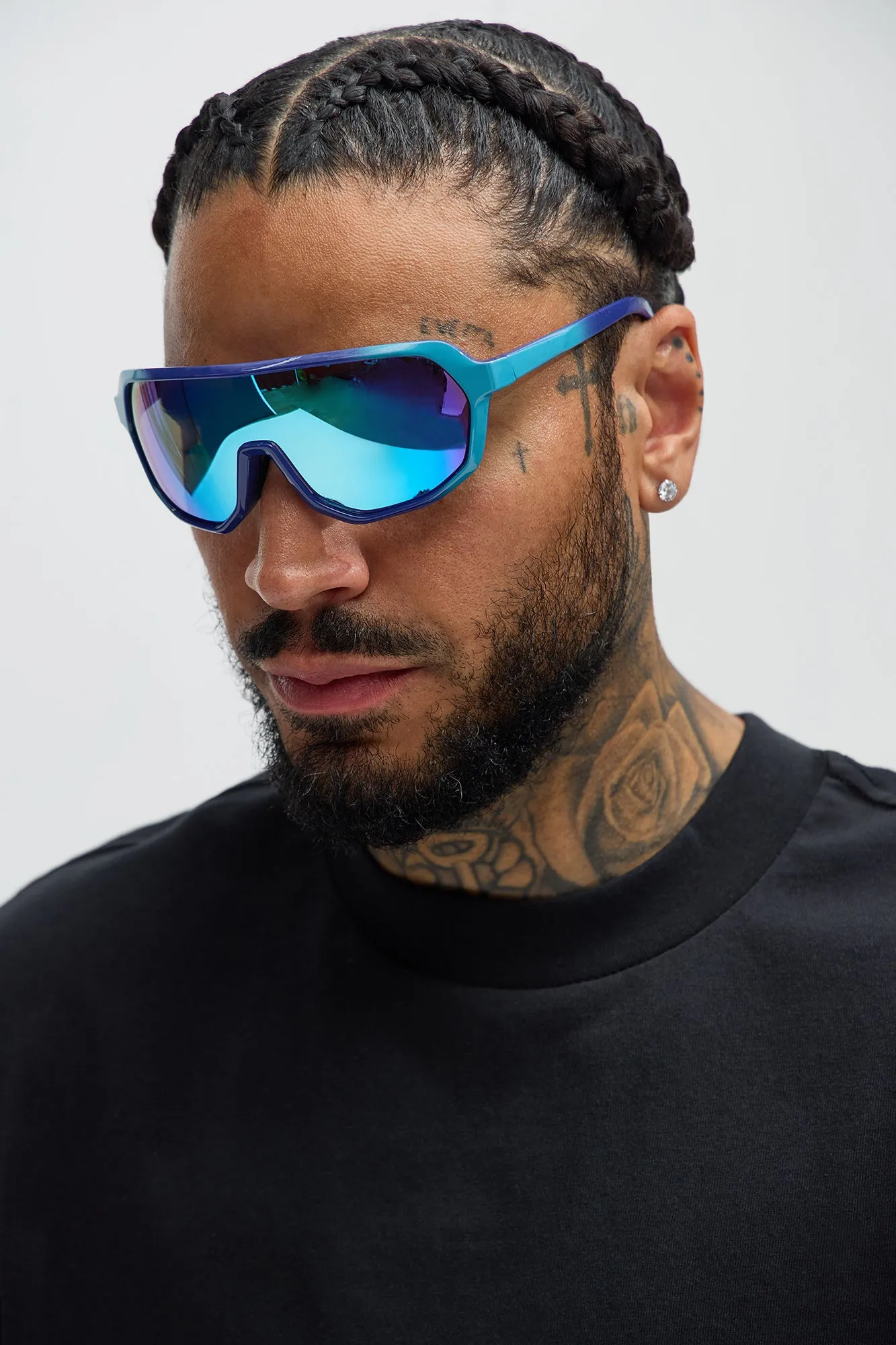 Get Your Attention Sunglasses - Blue sold by Fashion Nova