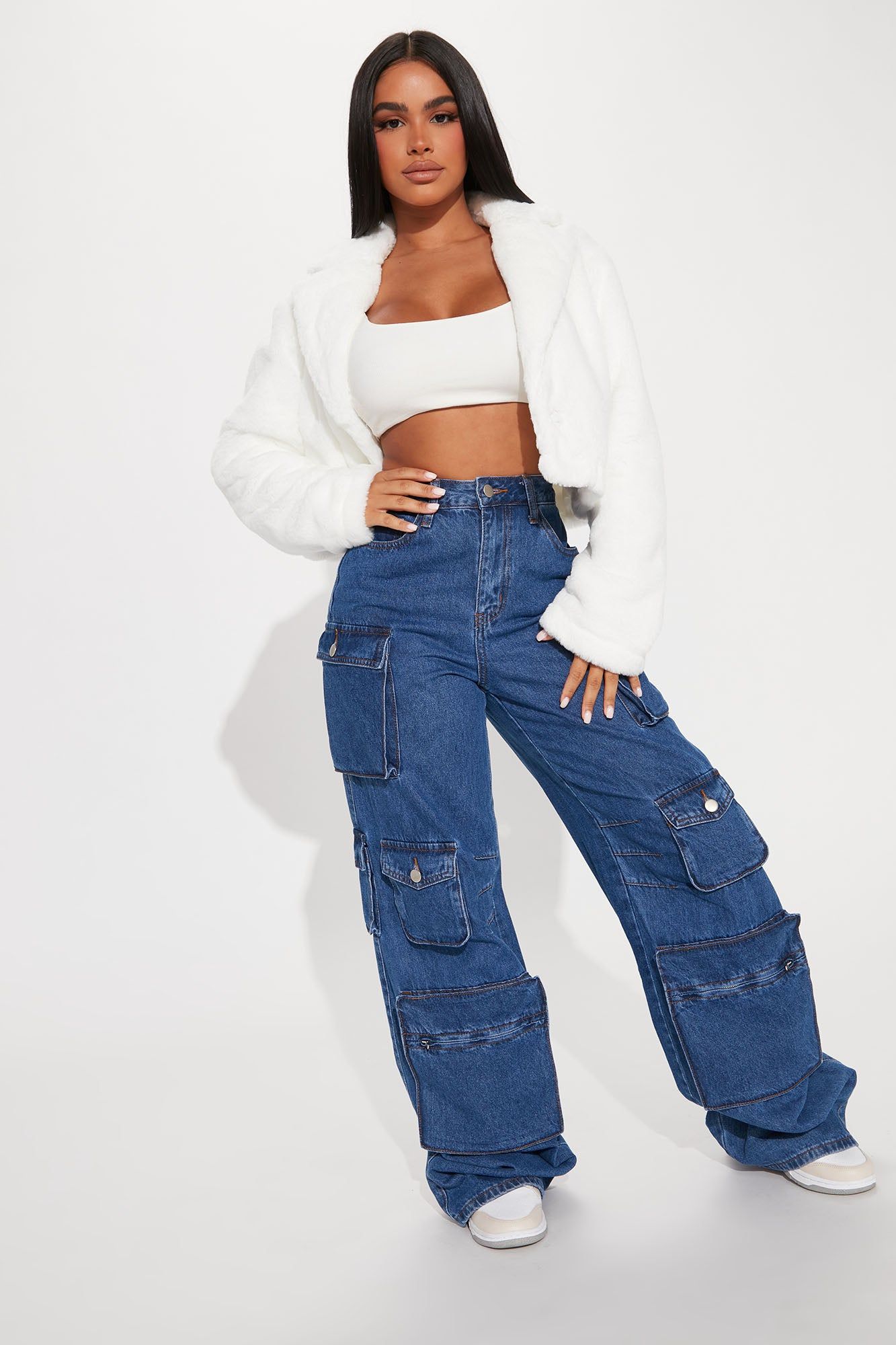 Sofiya Cropped Fur Coat - Ivory sold by Fashion Nova product image thumbnail 2