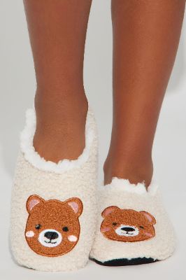 Mini Icon Fuzzy Babba Slippers - Khaki sold by Fashion Nova