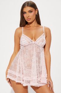 Pardon My French Lace Babydoll - Blush sold by Fashion Nova