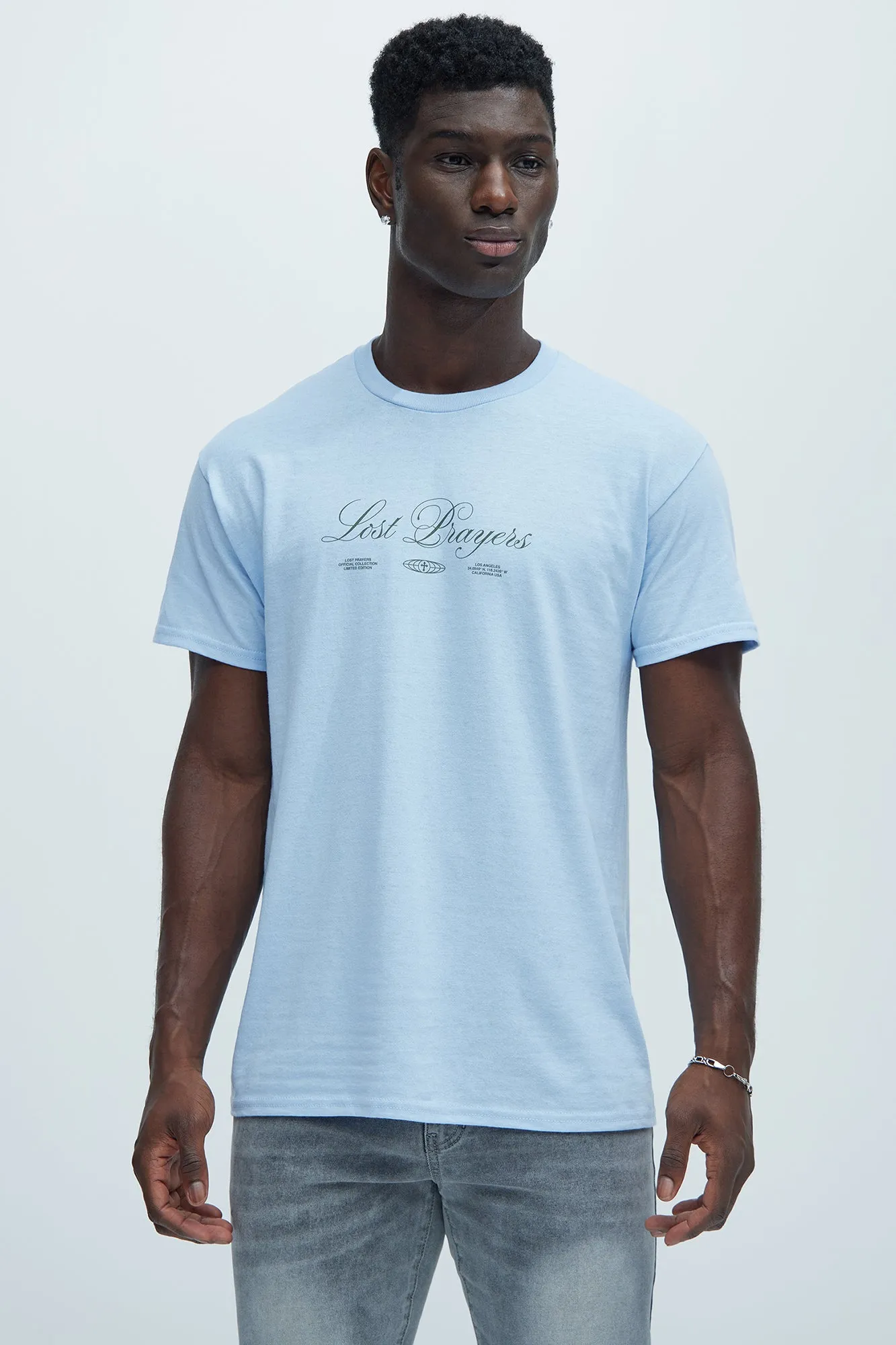 Lost Prayers Repent Short Sleeve Tee - Light Blue sold by Fashion Nova product image thumbnail 4