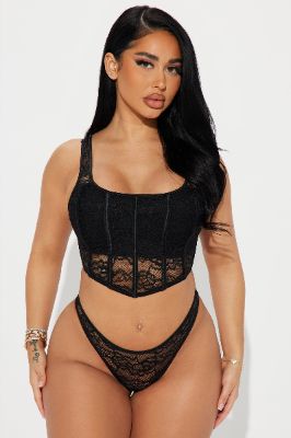Treat Me Better Now Lace 2 Piece Set - Black sold by Fashion Nova