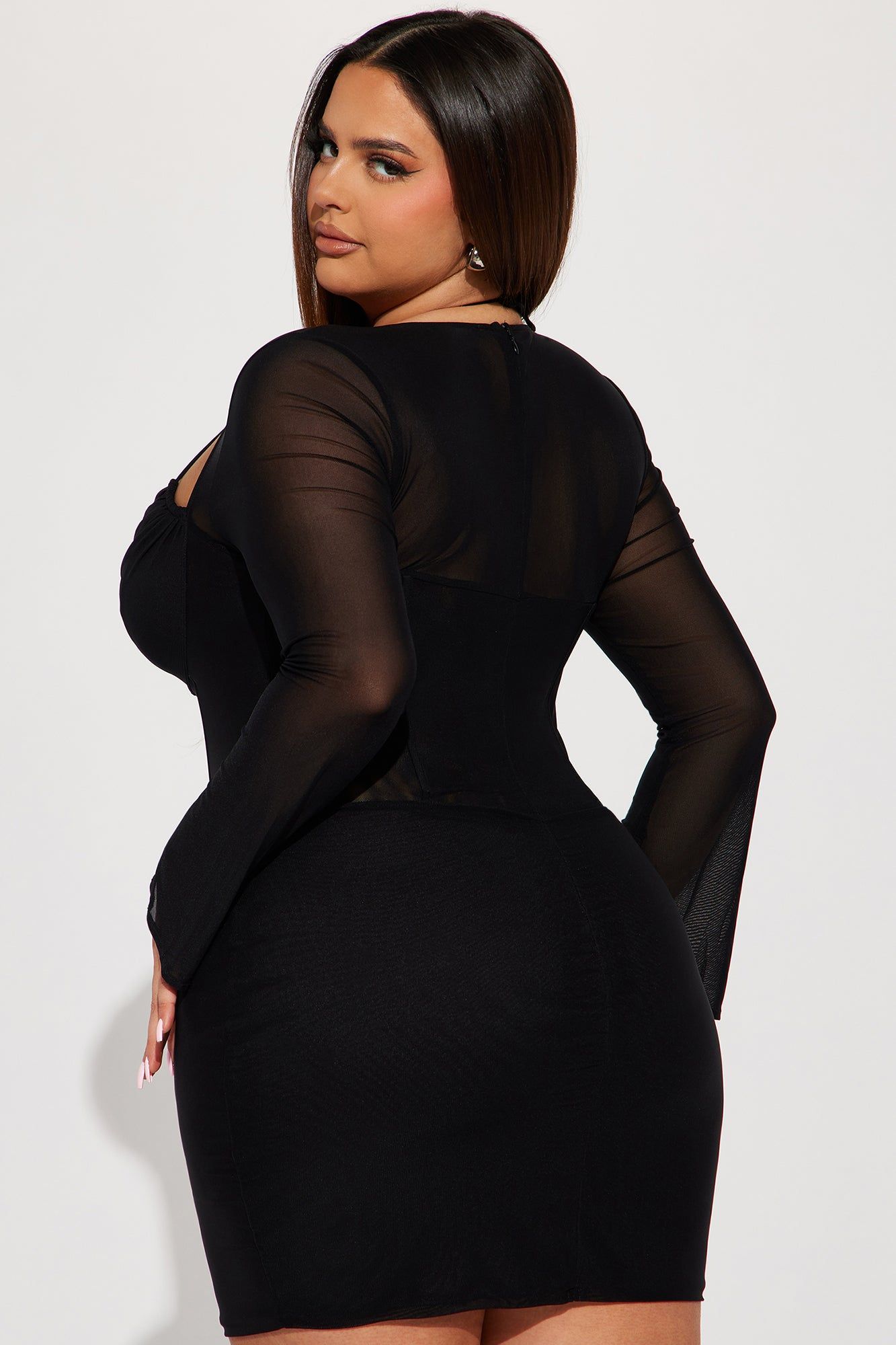 Melanie Mesh Corset Mini Dress - Black sold by Fashion Nova product image thumbnail 7