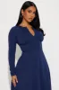 Charolette Long Sleeve Midi Dress - Navy sold by Fashion Nova
