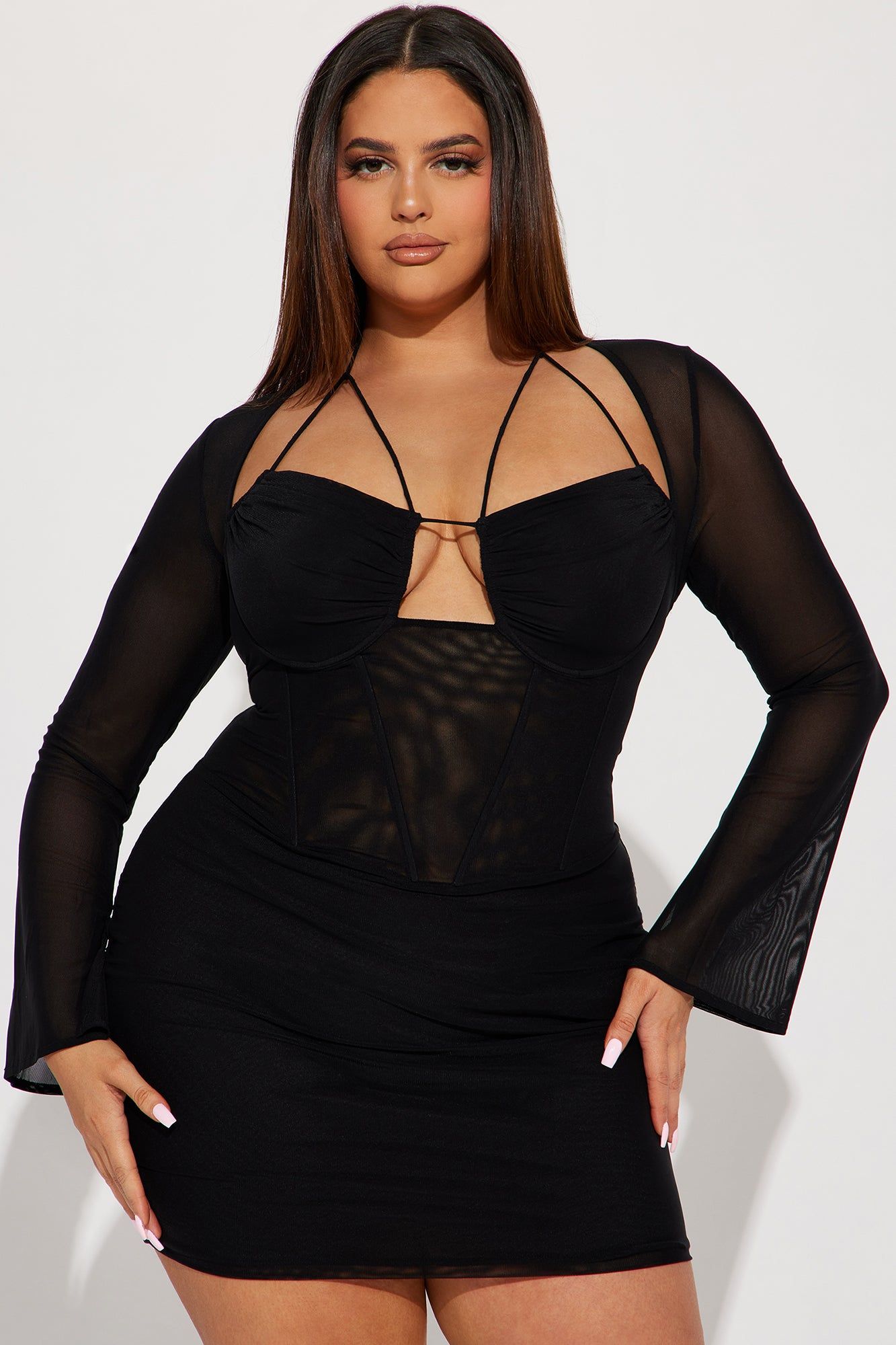 Melanie Mesh Corset Mini Dress - Black sold by Fashion Nova product image thumbnail 5