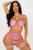 Siren Lust Embroidered 3 Piece Garter Set - Pink/combo sold by Fashion Nova