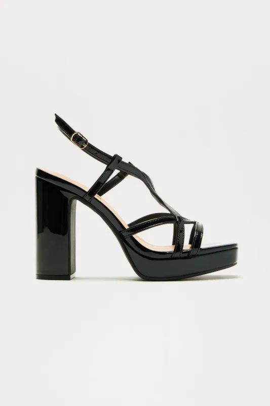 Preslie Heeled Sandals - Black sold by Fashion Nova