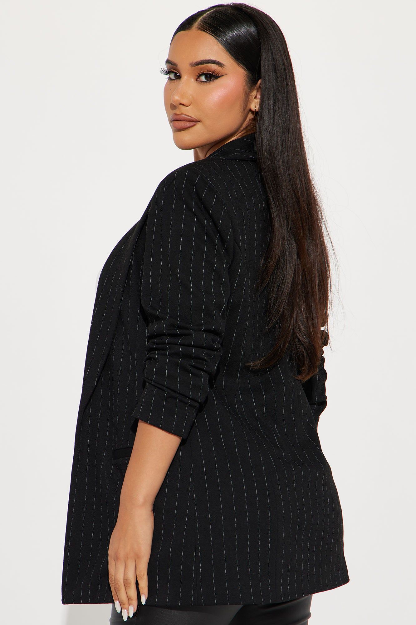 New Perspective Pinstripe Blazer - Black sold by Fashion Nova product image thumbnail 3