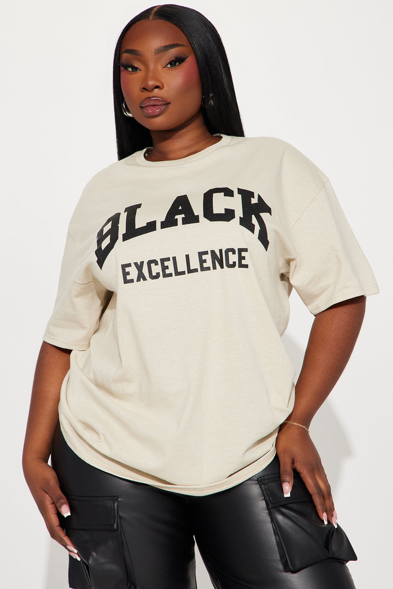 Black Excellence Tshirt - Khaki sold by Fashion Nova product image thumbnail 4