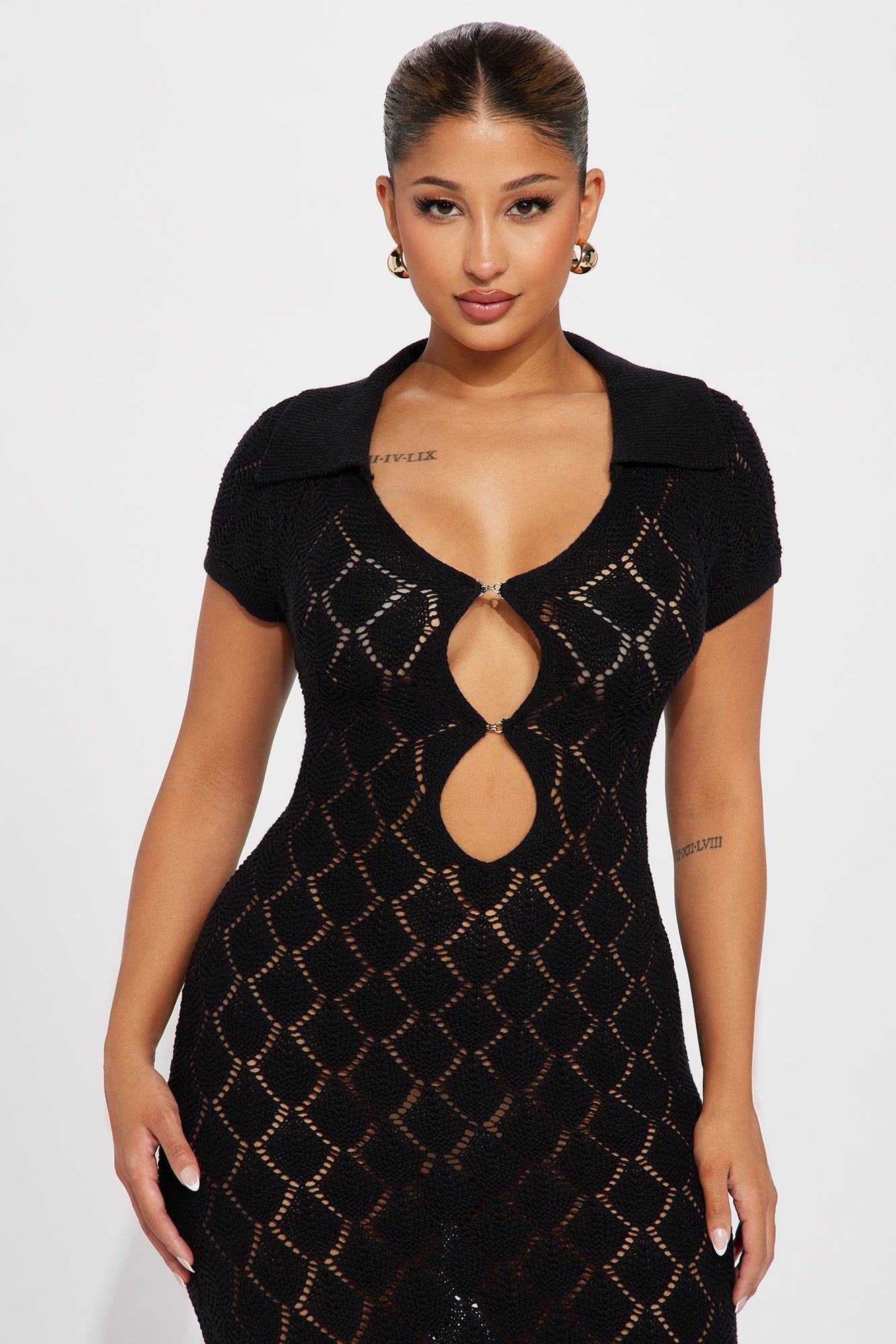knee length dresses for ladies Crochet Marianne Maxi Dress