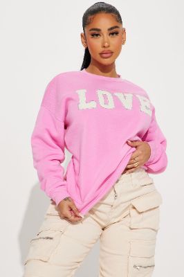 All Love Embroidered Sweatshirt - Pink sold by Fashion Nova