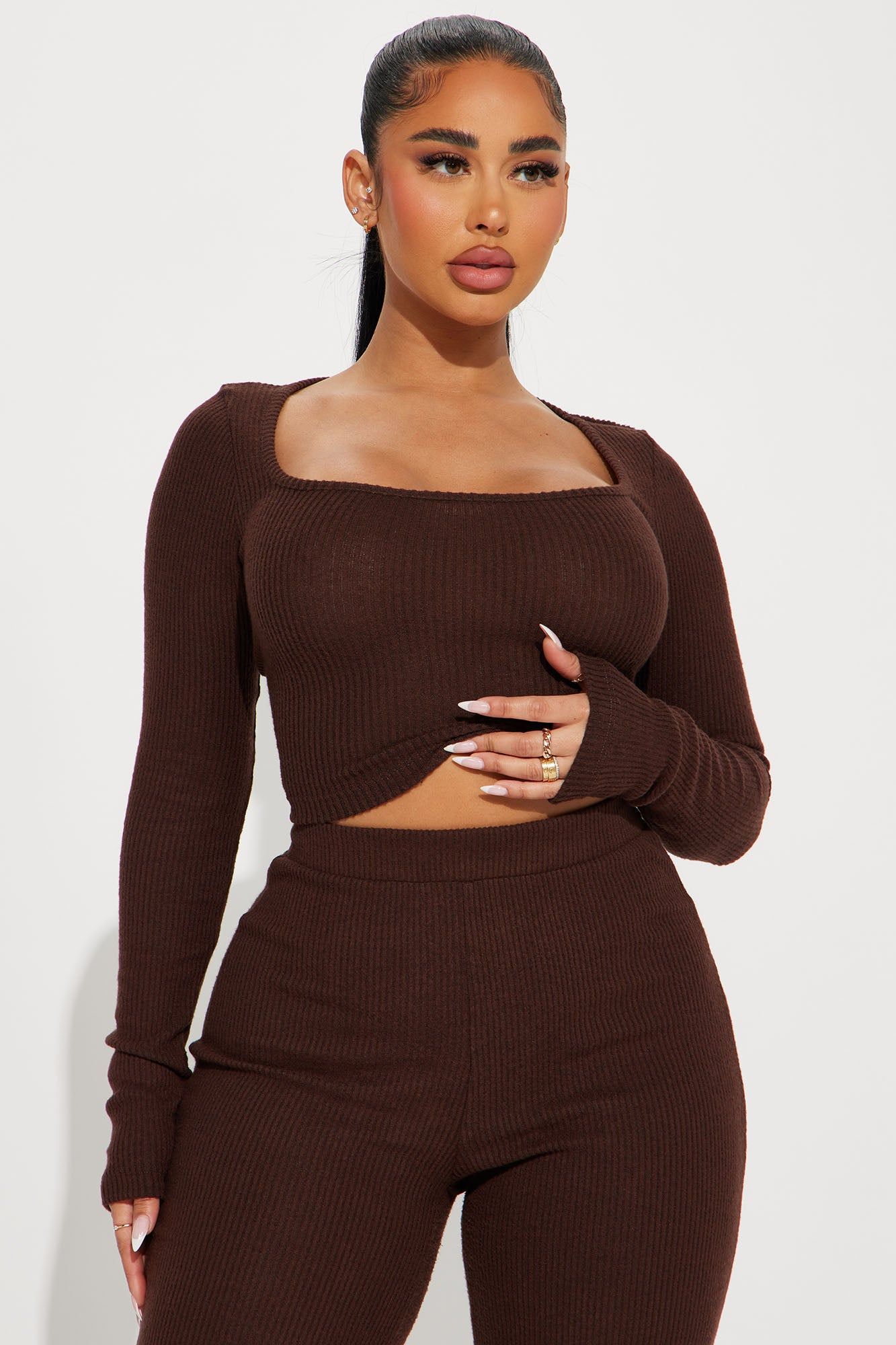 Cute N Cozy Pant Set - Chocolate sold by Fashion Nova product image thumbnail 2