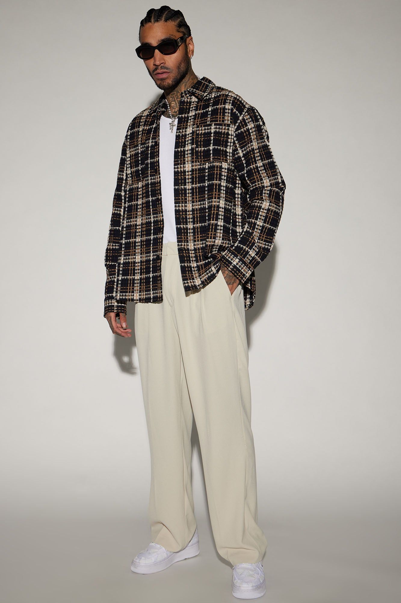 Take You On A Ride Textured Button Up Shirt - Black/combo sold by Fashion Nova product image thumbnail 2