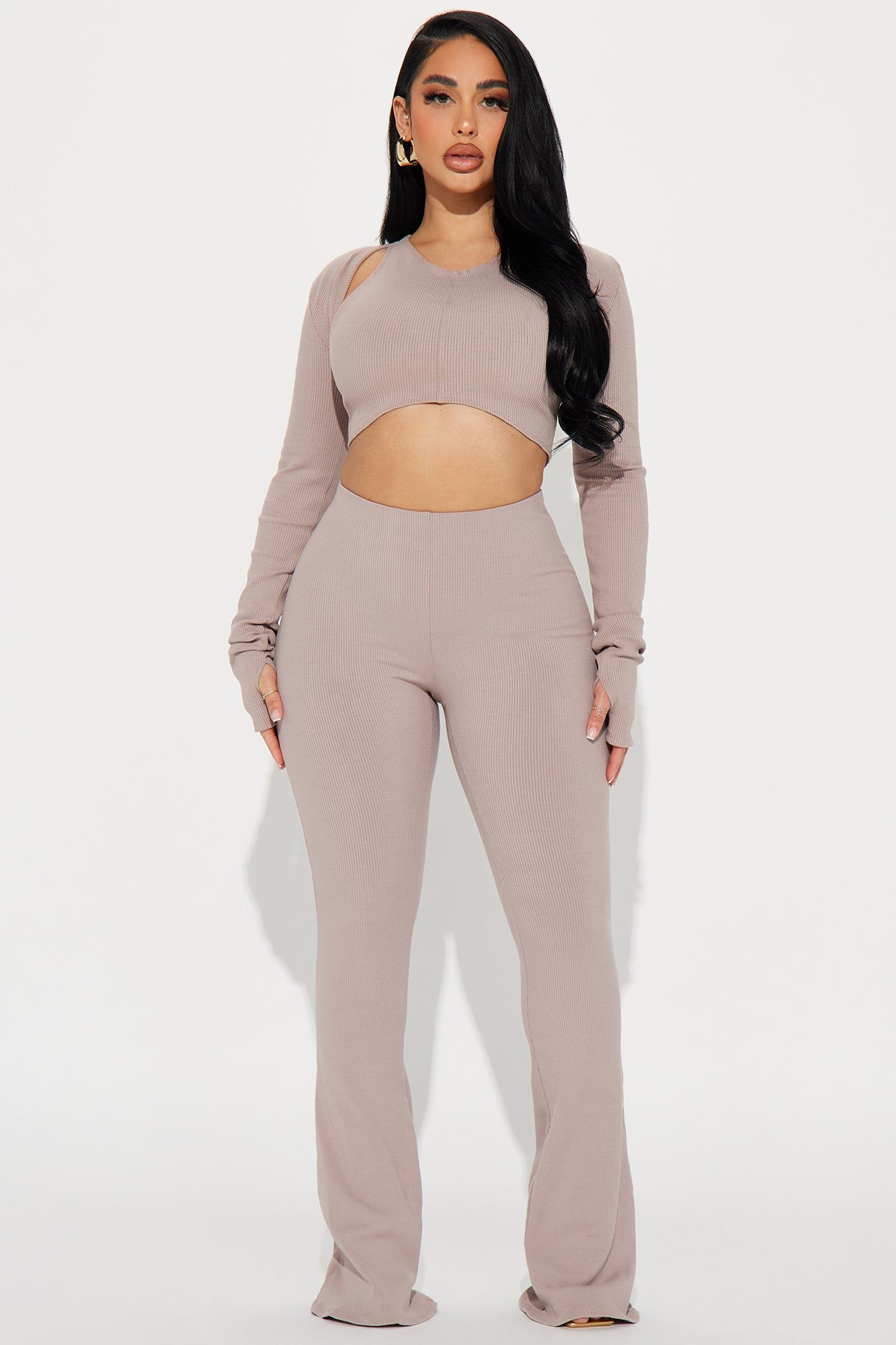 Odessa Snatched Long Sleeve Shrug - Sand sold by Fashion Nova