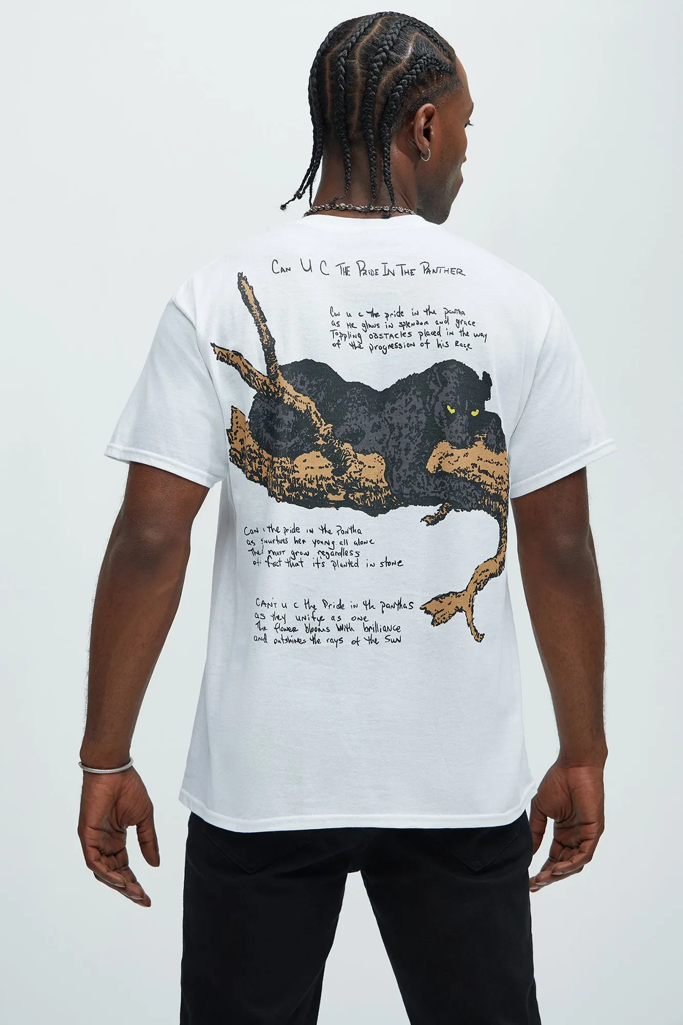 Tupac Panther Power Short Sleeve Tee - White sold by Fashion Nova
