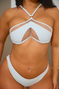 Baltic Sea Illusion Mesh 2 Piece Bikini - White sold by Fashion Nova