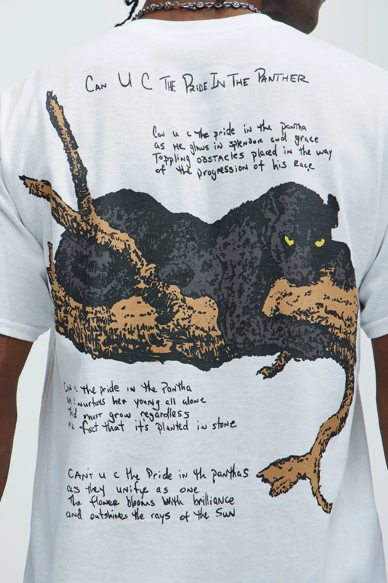 Tupac Panther Power Short Sleeve Tee - White sold by Fashion Nova product image thumbnail 2