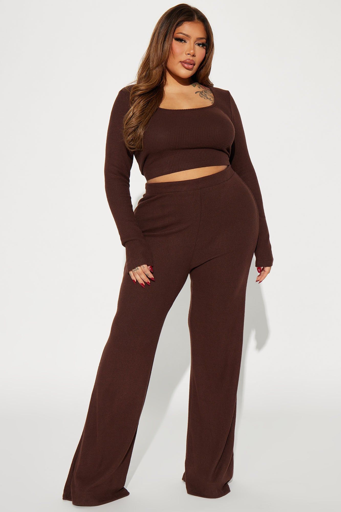 Cute N Cozy Pant Set - Chocolate sold by Fashion Nova product image thumbnail 4
