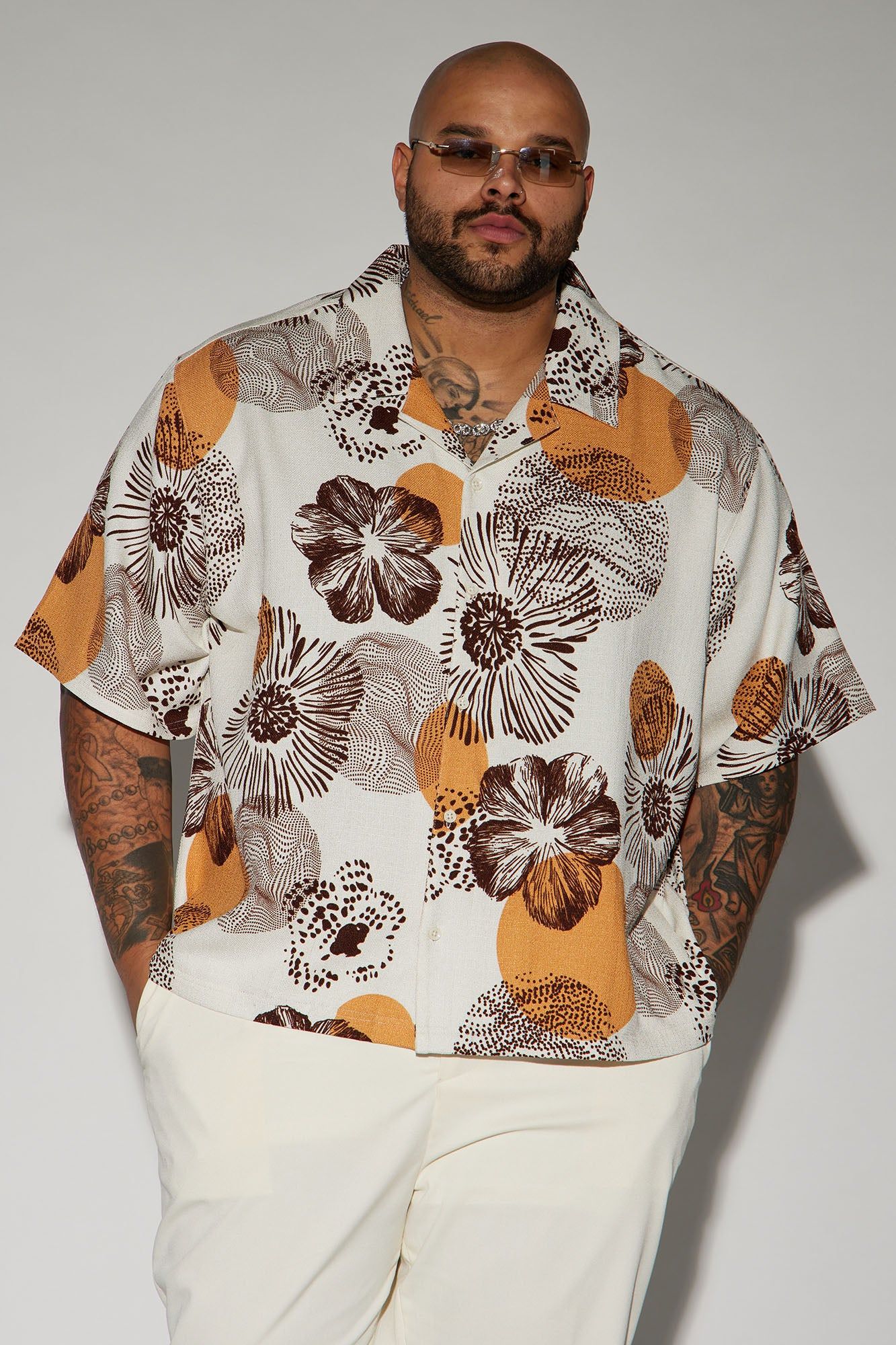 Take A trip Button Up Shirt - Natural/Combo sold by Fashion Nova product image thumbnail 4