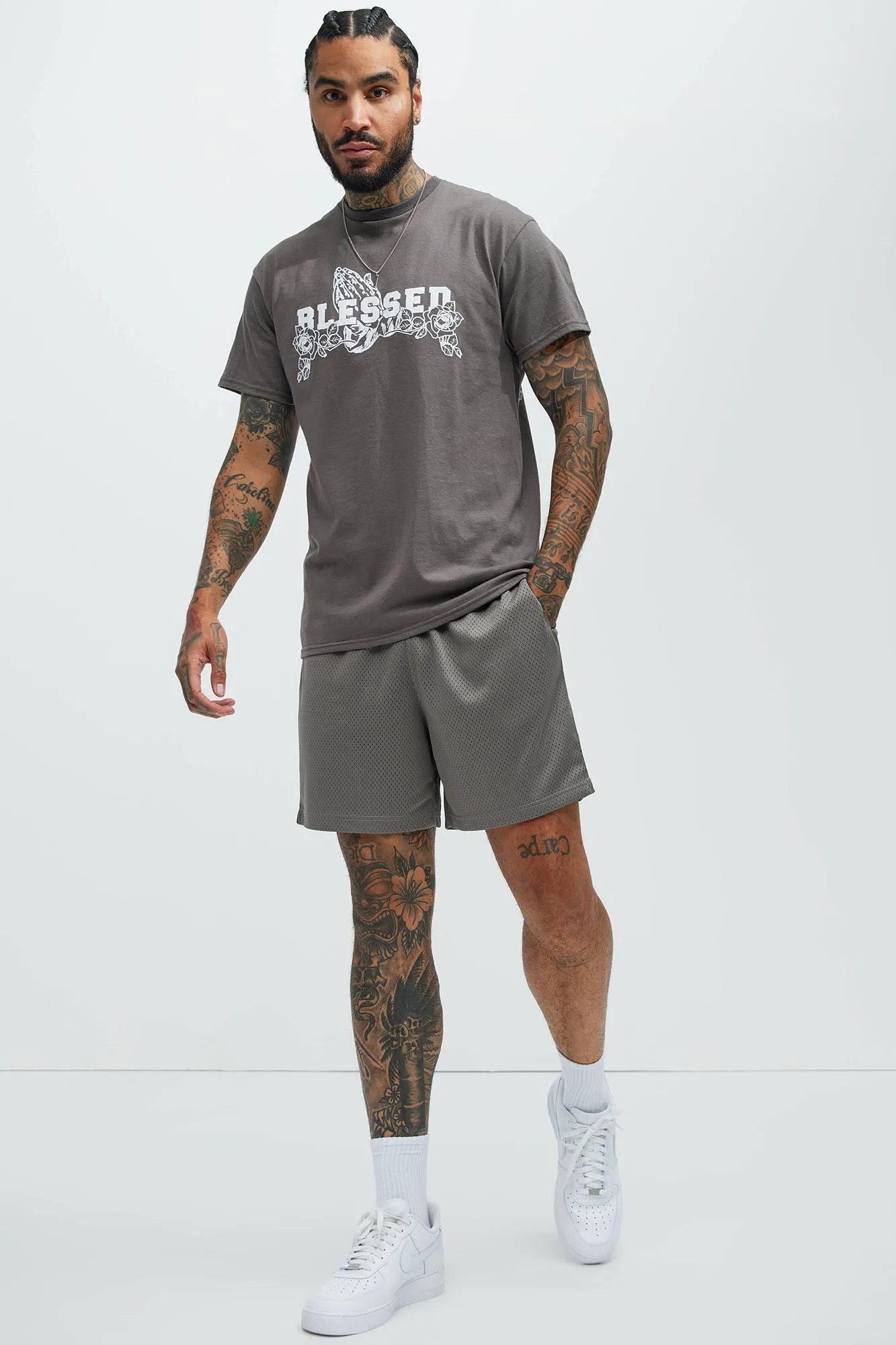 Pray And Go Get It Short Sleeve Tee - Charcoal sold by Fashion Nova product image thumbnail 2