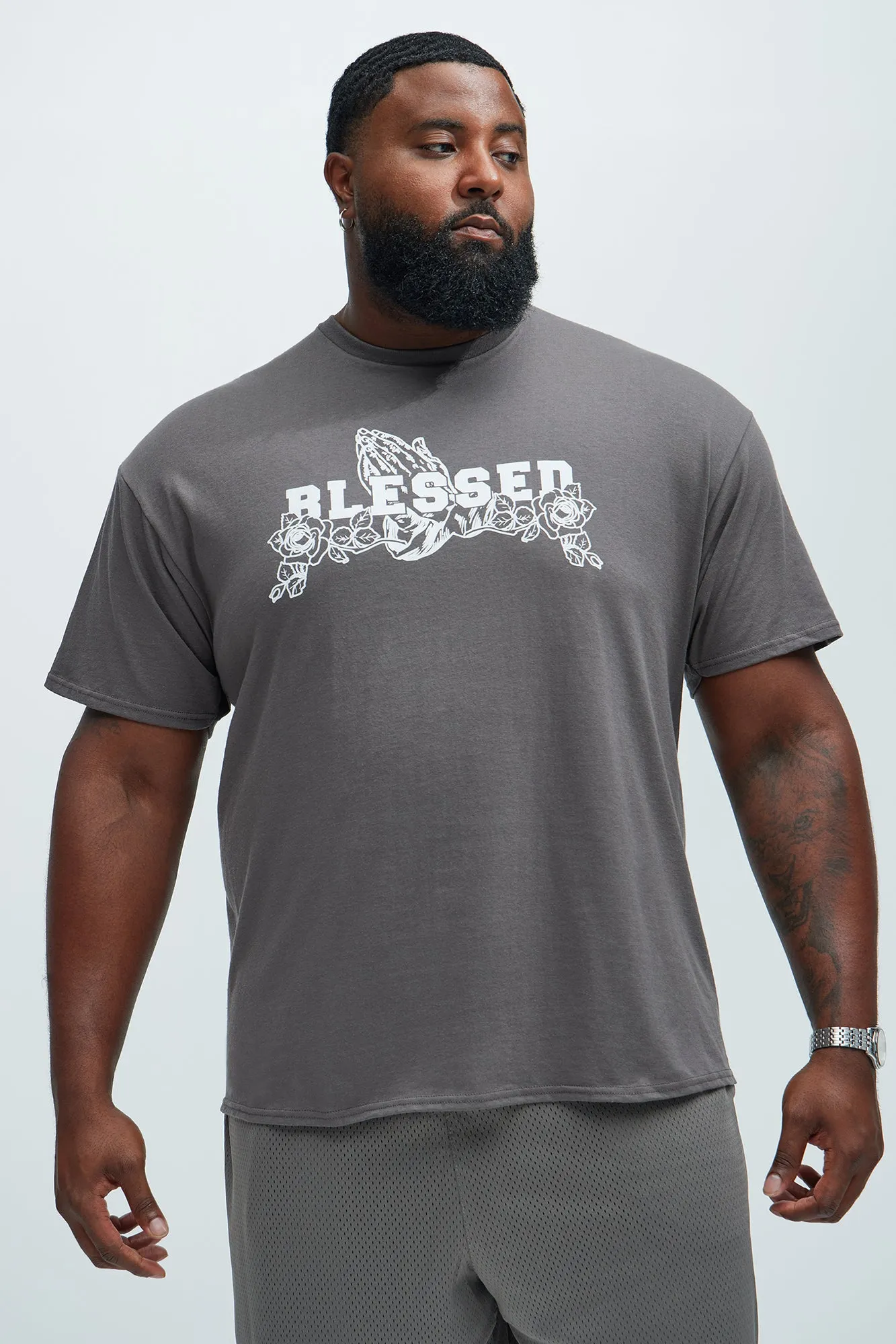 Pray And Go Get It Short Sleeve Tee - Charcoal sold by Fashion Nova product image thumbnail 5