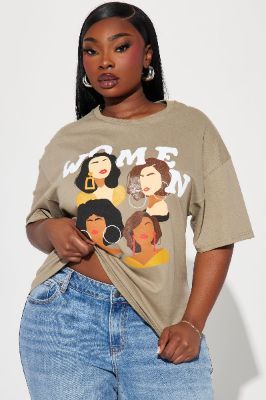Women Run The World Tee - Sand sold by Fashion Nova