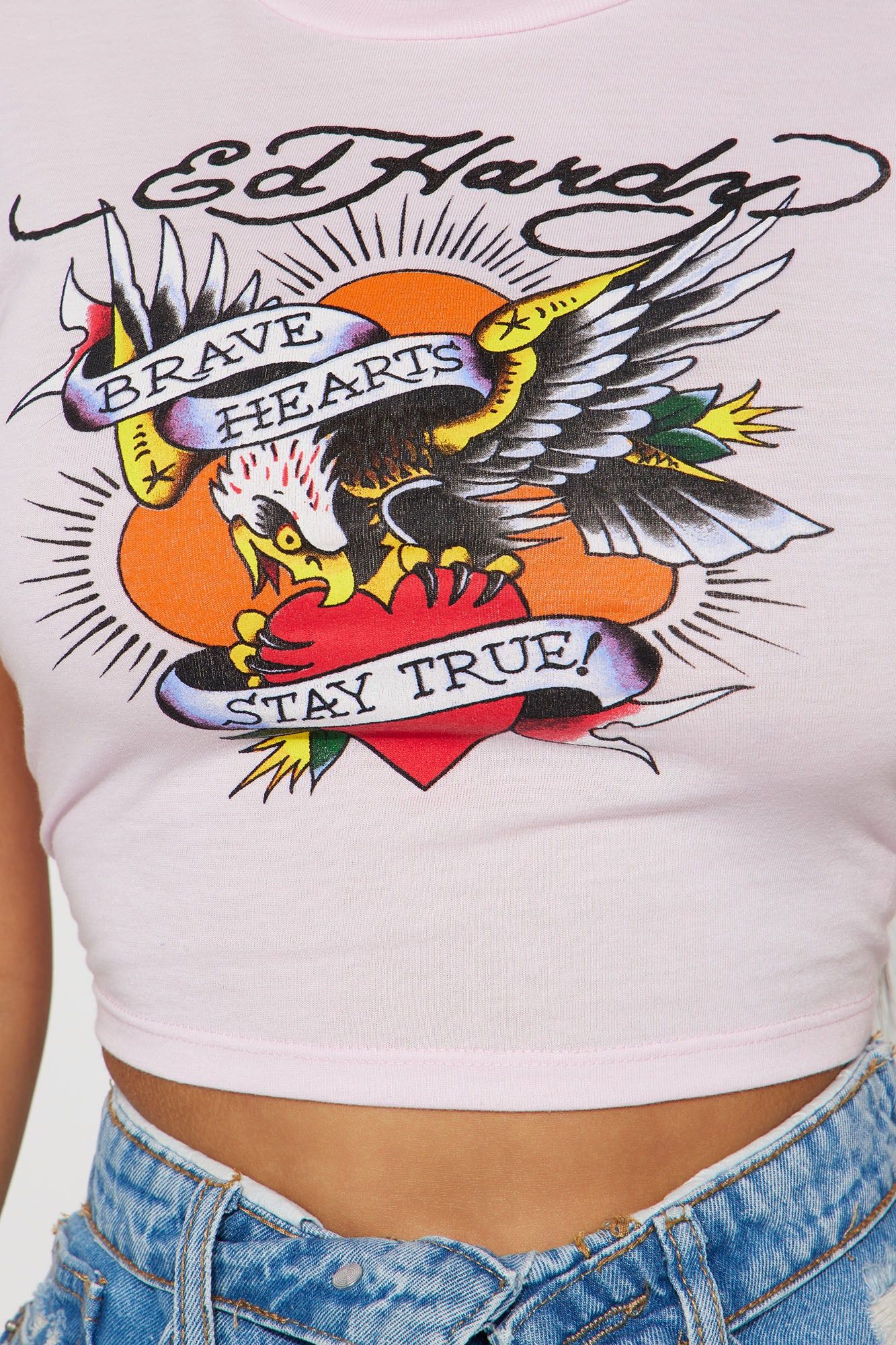 Ed Hardy Brave Eagle Fitted Tee - Pink sold by Fashion Nova product image thumbnail 3