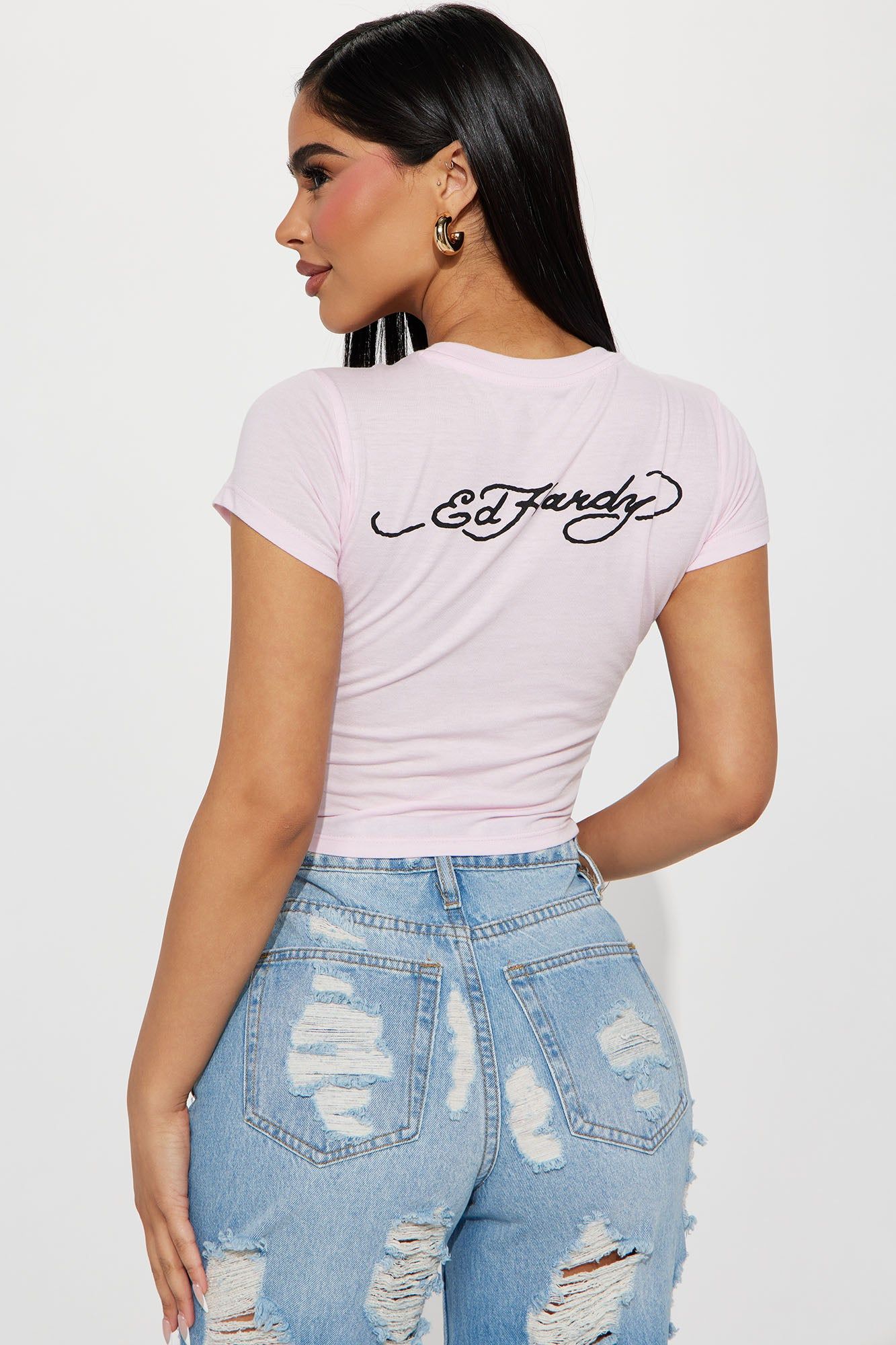 Ed Hardy Brave Eagle Fitted Tee - Pink sold by Fashion Nova product image thumbnail 4