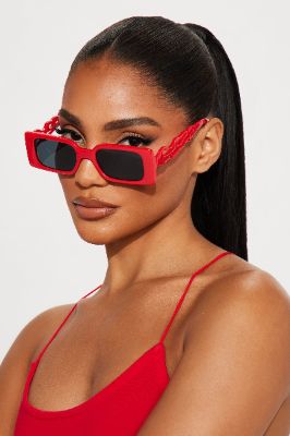 One Of The Members Sunglasses - Red sold by Fashion Nova