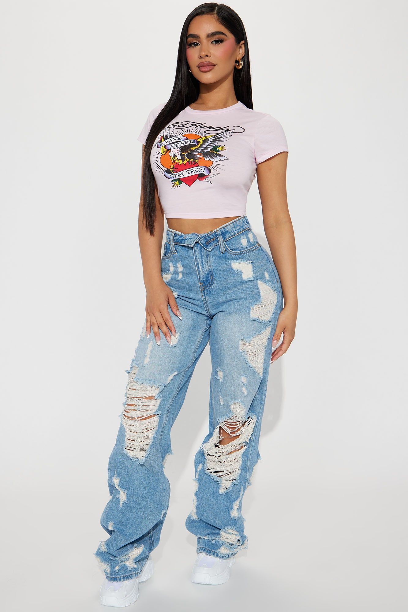 Ed Hardy Brave Eagle Fitted Tee - Pink sold by Fashion Nova product image thumbnail 2