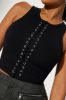Gwen Lace Up Top - Black sold by Fashion Nova